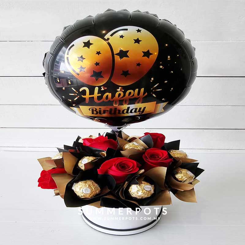 Hot Air Balloon Chocolate Flower Box - Florist in KL